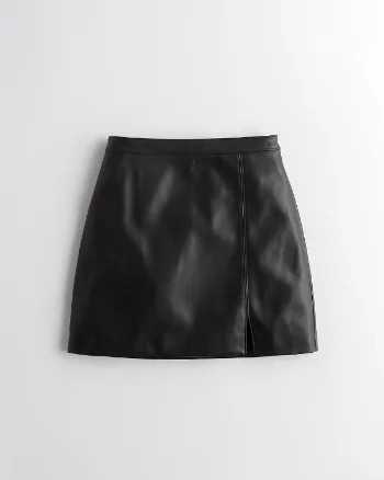 Girls Ultra High-Rise Faux-Leather Mini Skirt from Hollister | Hollister (US)