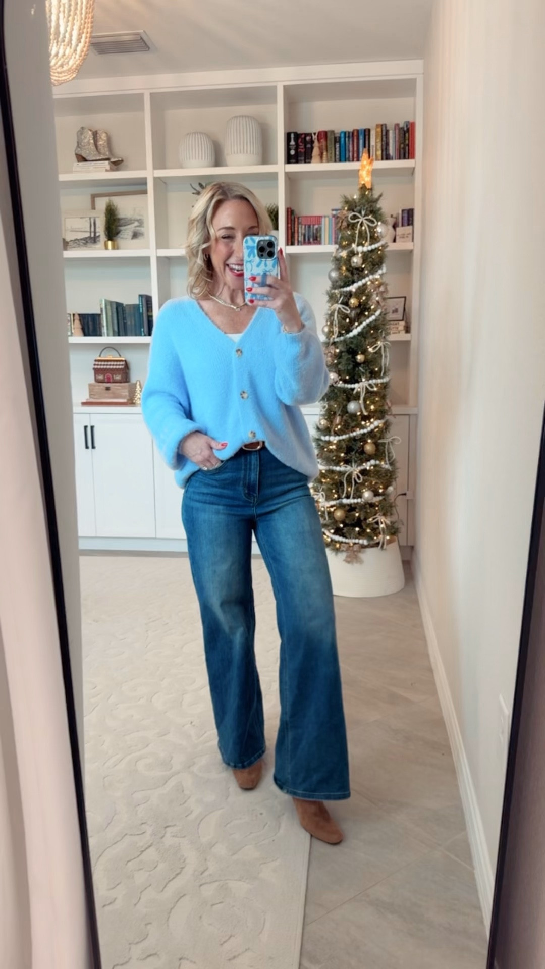 Walmart - 5 new sweaters - * Wide Leg Jeans - size 25. 

Eyelash Button Front Cardigan - size small. $19.98. 2 colors. 

 

#LTKSeasonal #LTKFindsUnder50 #LTKOver40