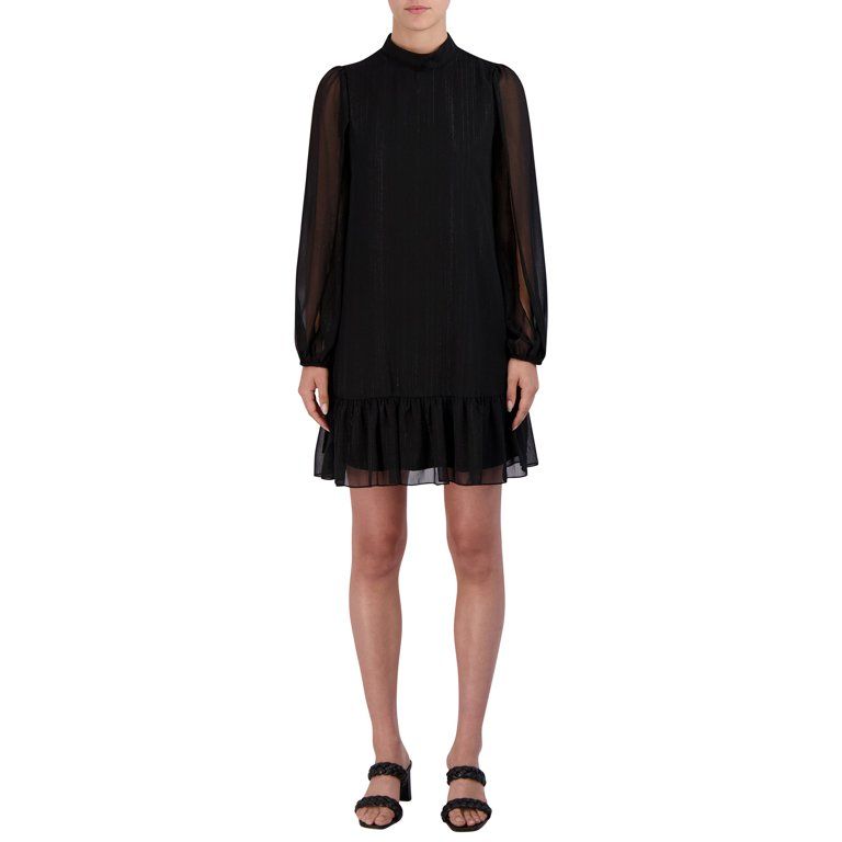 BCBG Paris Women's Sheered Long Sleeve Dress - Walmart.com | Walmart (US)