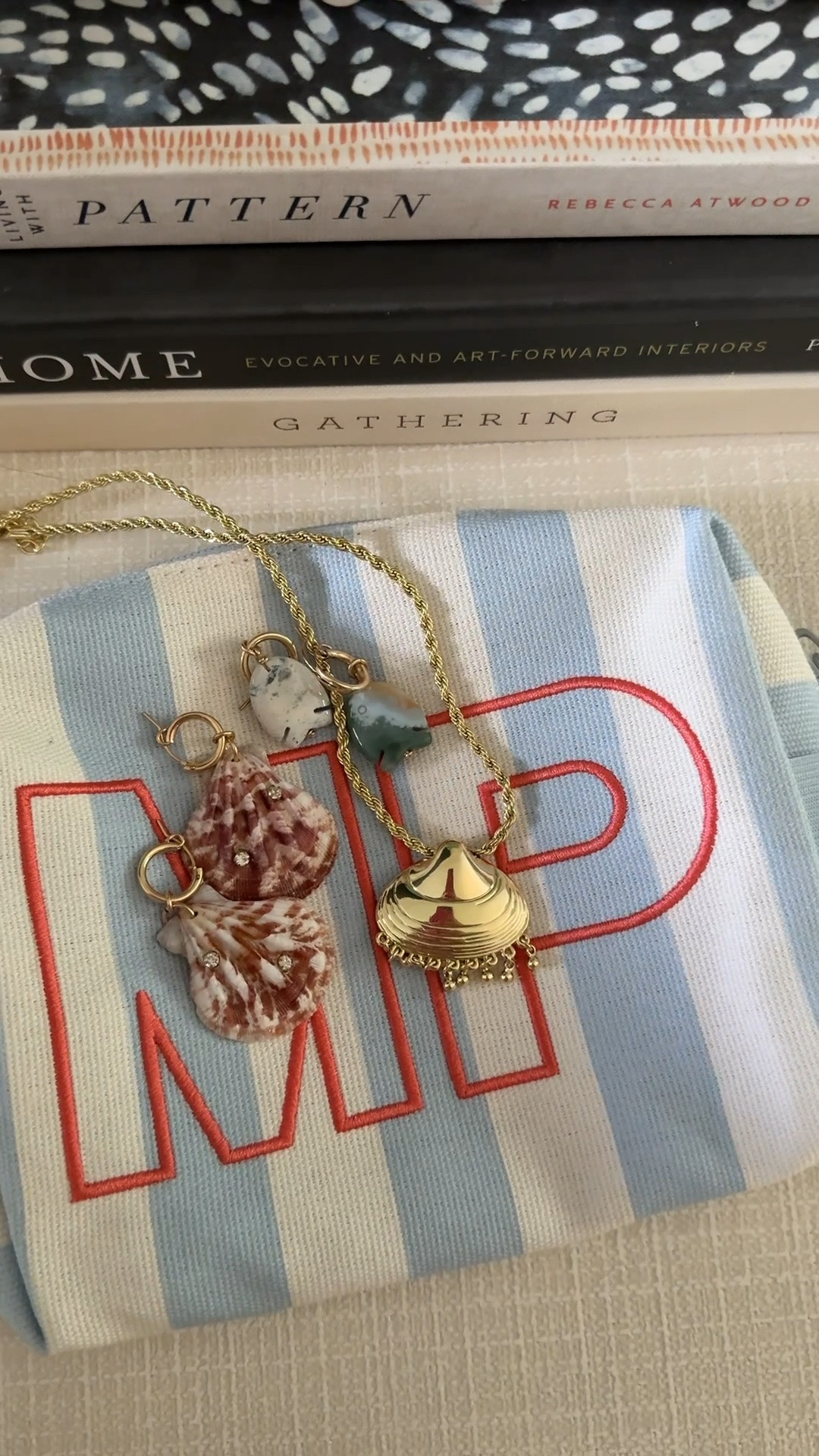 Packing some coastal-inspired jewelry to bring down the shore this week! How fun are these pieces?? I’m using this striped monogram bag from Baublebar  to bring it all 🩶

#LTKvlog #LTKmorningroutine #LTKselfcare