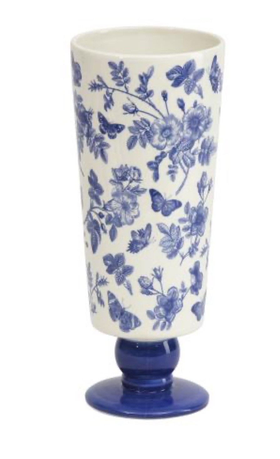Gorgeous blue toile pedestal vase. How pretty would this piece be for spring/summer with flowers! 

#LTKHome #LTKSeasonal