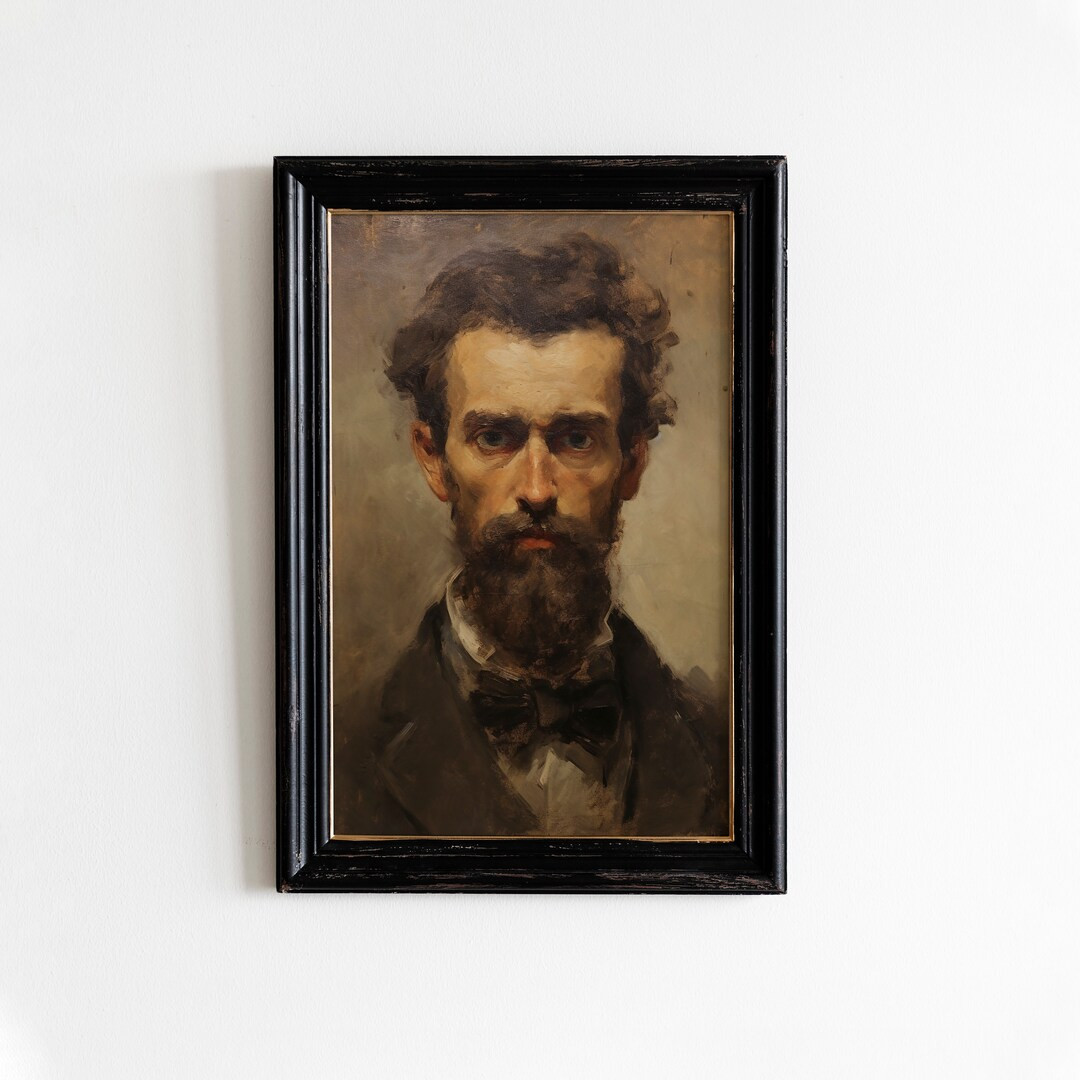 Vintage Portrait Painting Man Portrait Art Print Gentleman Oil Painting Portrait Print Printable ... | Etsy (US)