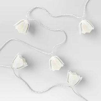 10ct Incandescent Mini Lights with Metal Mesh Flowers White - Threshold&#8482; | Target