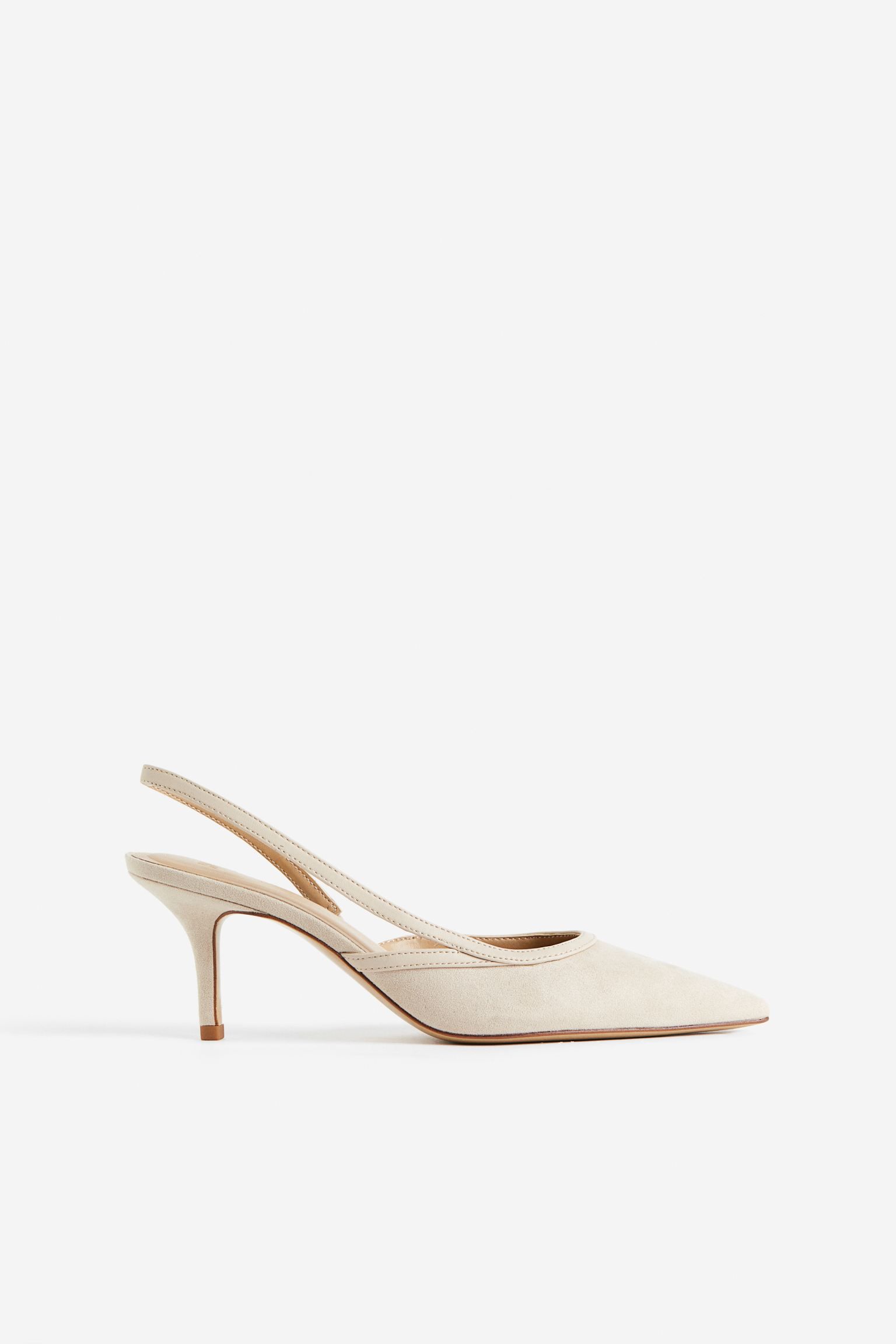 Slingback court shoes - Light beige - Ladies | H&M GB | H&M (UK, MY, IN, SG, PH, TW, HK)