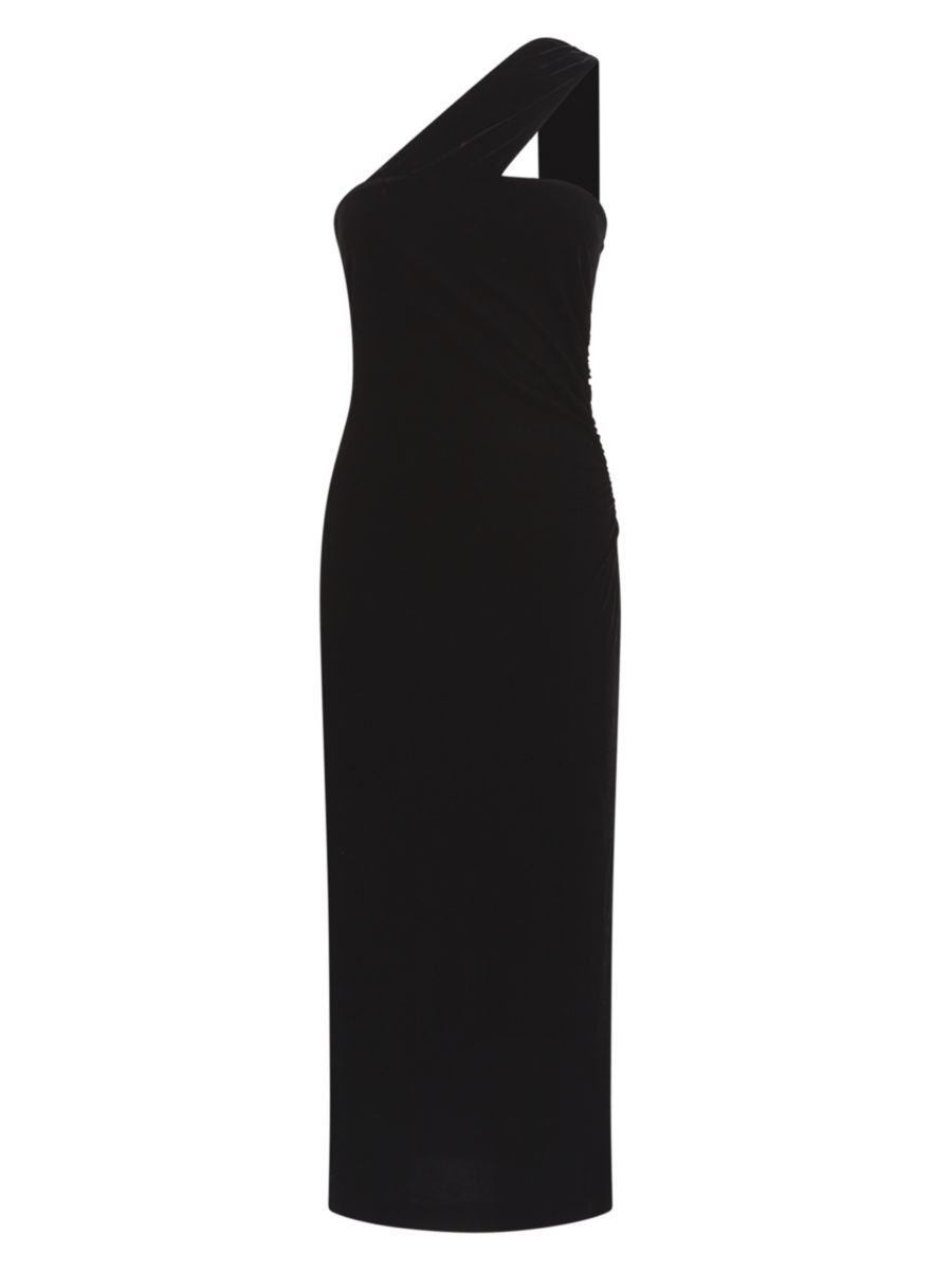 Abbey Velvet One-Shoulder Midi-Dress | Saks Fifth Avenue