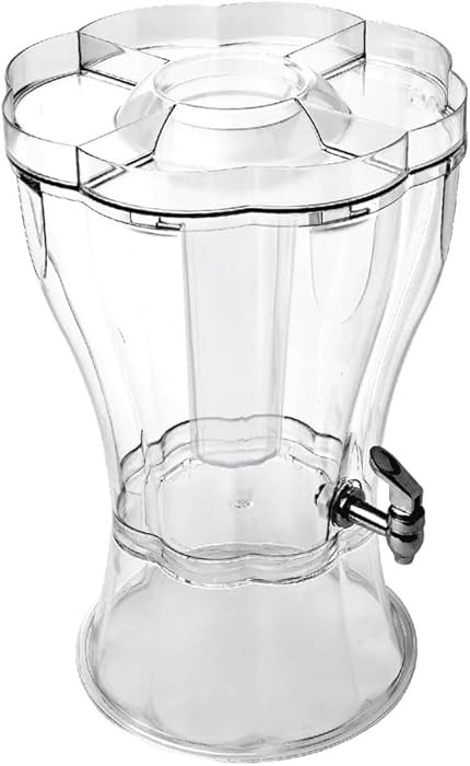 3.5 Gallon Beverage Dispenser with “Party-Top” Tray, Removable Ice-Cone, Lock-On Base & Easy-... | Amazon (US)