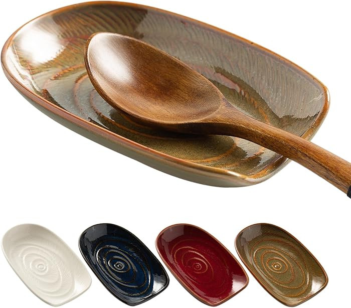 Ceremic Spoon Rest for Stove Top, Spoon Holder for Kitchen Counter, Coffee Spoon Rest, Cooking Ut... | Amazon (US)