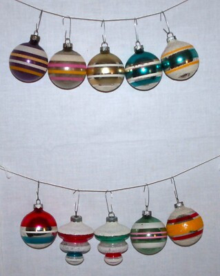 Vintage Lot of 10 Shiny Brite Glitter Ornaments  | eBay | eBay US
