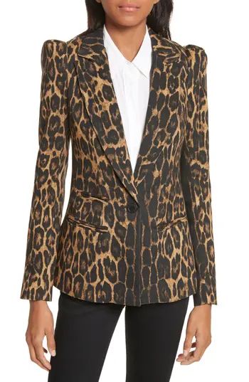 Women's Smythe Leopard Puff Shoulder Wool Blazer | Nordstrom