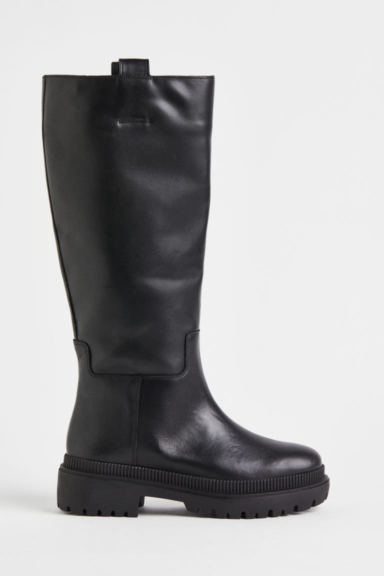 Leather knee-high boots | H&M (UK, MY, IN, SG, PH, TW, HK)