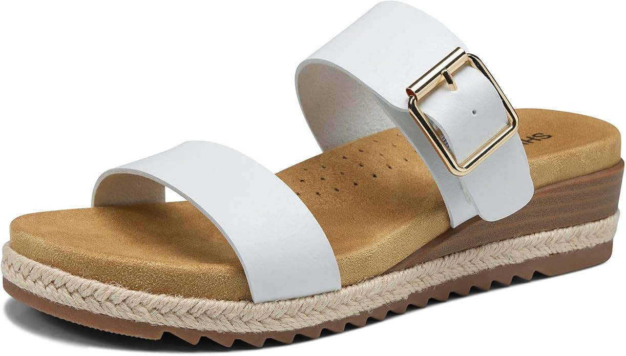 SHIBEVER Flat Sandals for Women Dressy: Comfortable 2026 Womens Sandal - Arch Support Walking Sum... | Amazon (US)