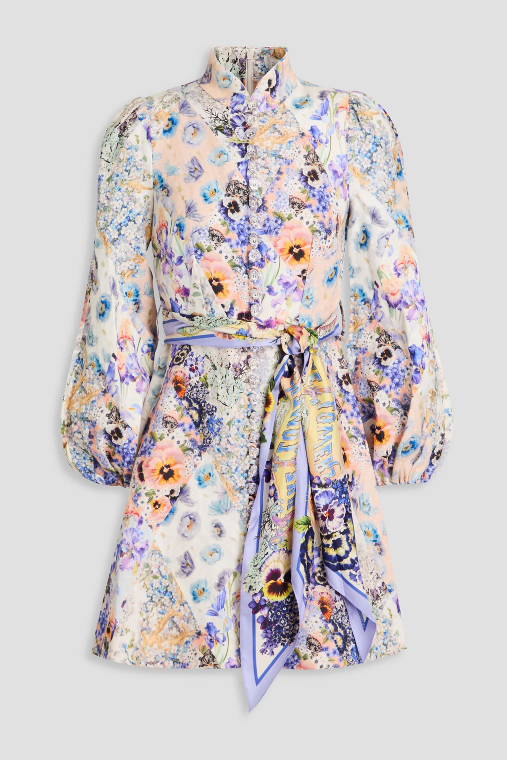 Floral-print linen mini dress | The Outnet (US and CA)