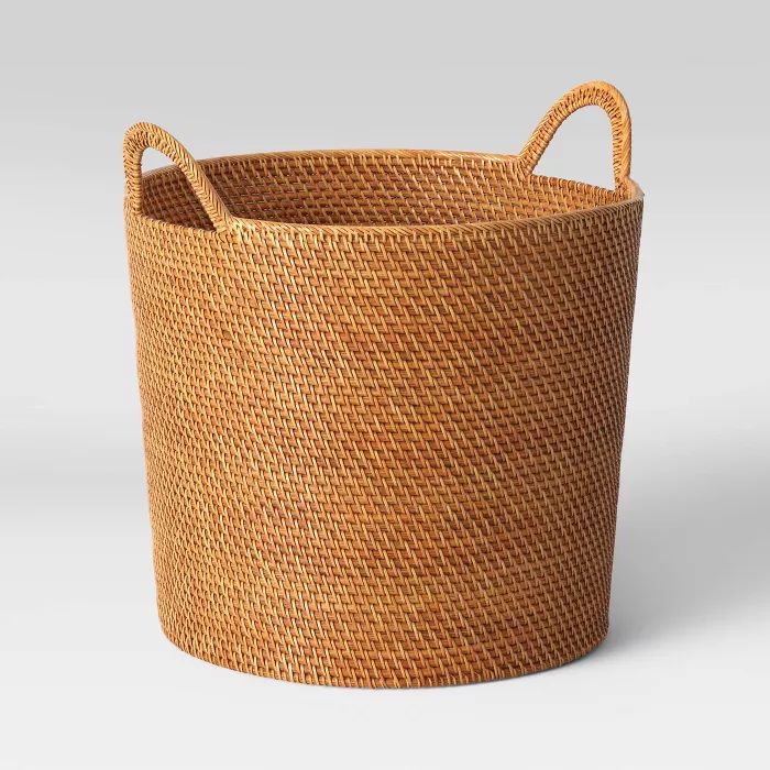 Rattan Decorative Fall Basket with Tapered Handles Brown 18" x 18" - Threshold™ | Target