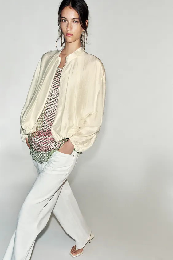 PLEATED BOMBER JACKET | Zara US