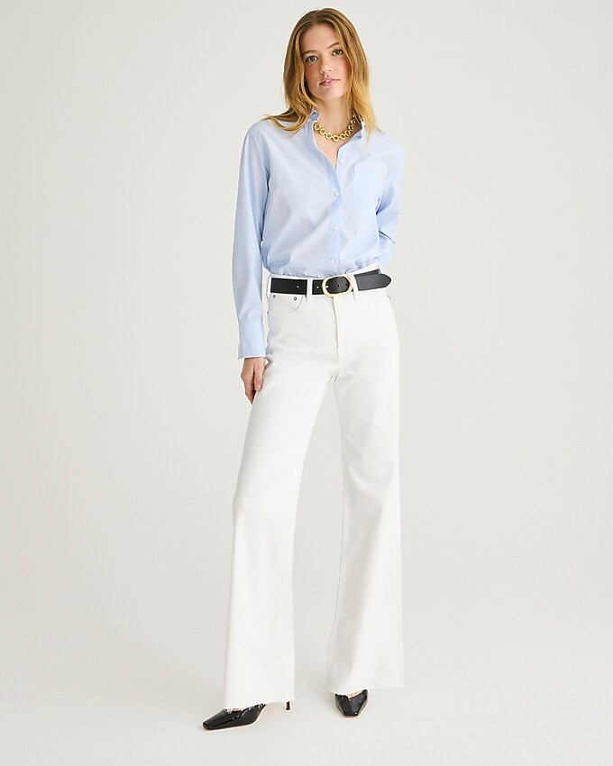 Full-length slim wide-leg jean in white | J. Crew US
