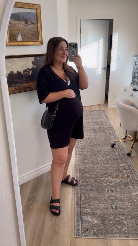 The romper I’m telling everyone about! Pregnant or not, you need this one! It can be worn with a v neck or flipped for a high collar! It’s so cute and comfortable!! 

Wearing a size medium (I could have sized down, it runs big!) 

Bra size medium 
Shoes run TTS 

Amazon romper, summer jumpsuit, maternity romper, sandals, travel outfit, loungewear 

#LTKFindsUnder50 #LTKTravel #LTKStyleTip