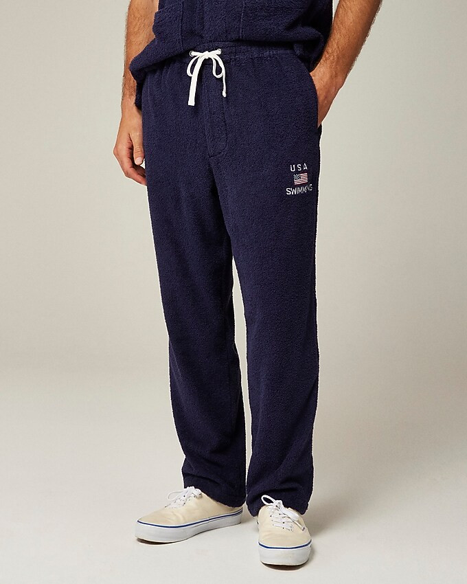 Pre-order Limited-edition USA Swimming® X J.Crew terry cloth pant | J. Crew US