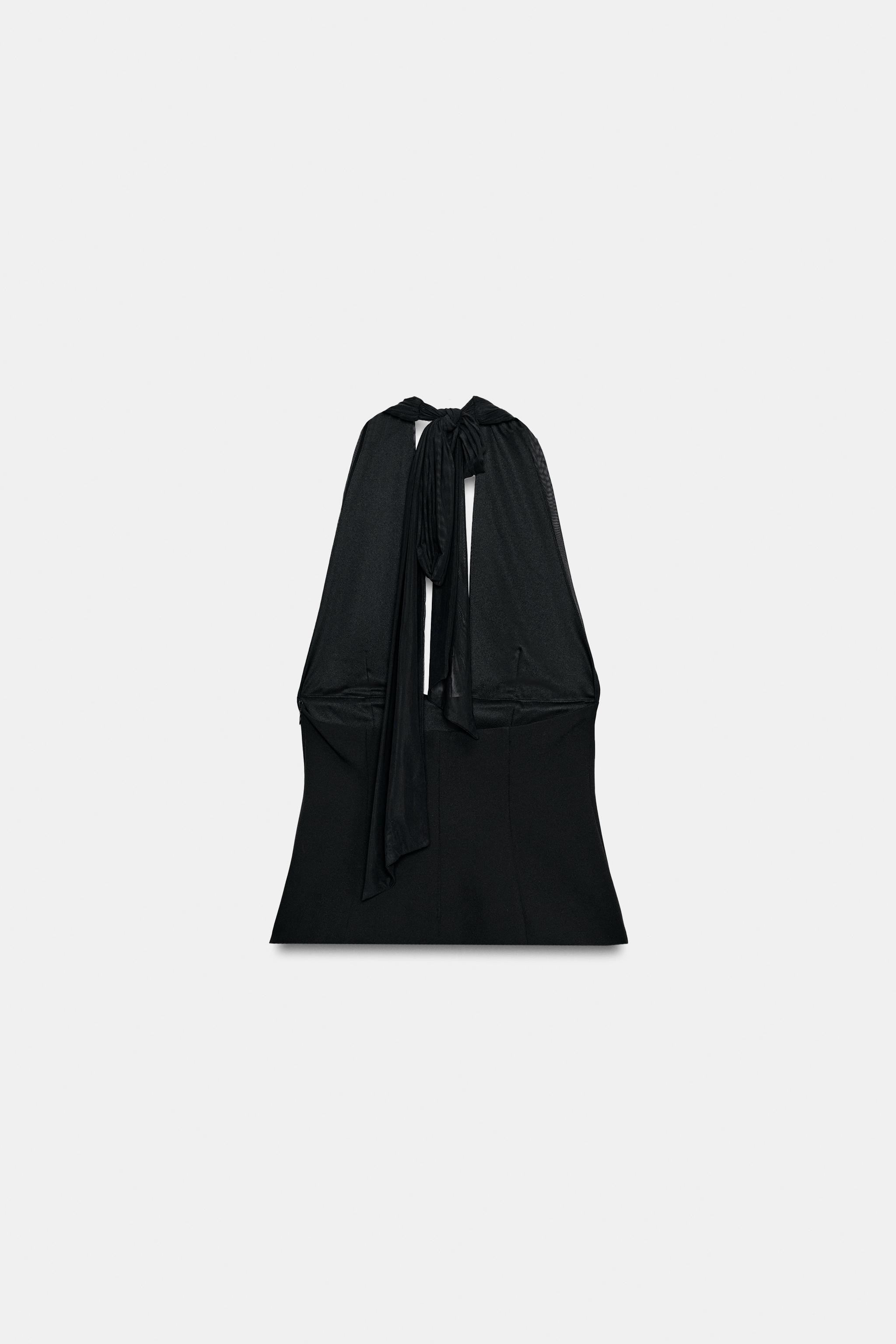 COMBINATION TULLE HALTER TOP | Zara US