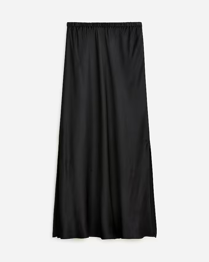 Side-slit pull-on skirt in luster crepe | J. Crew US