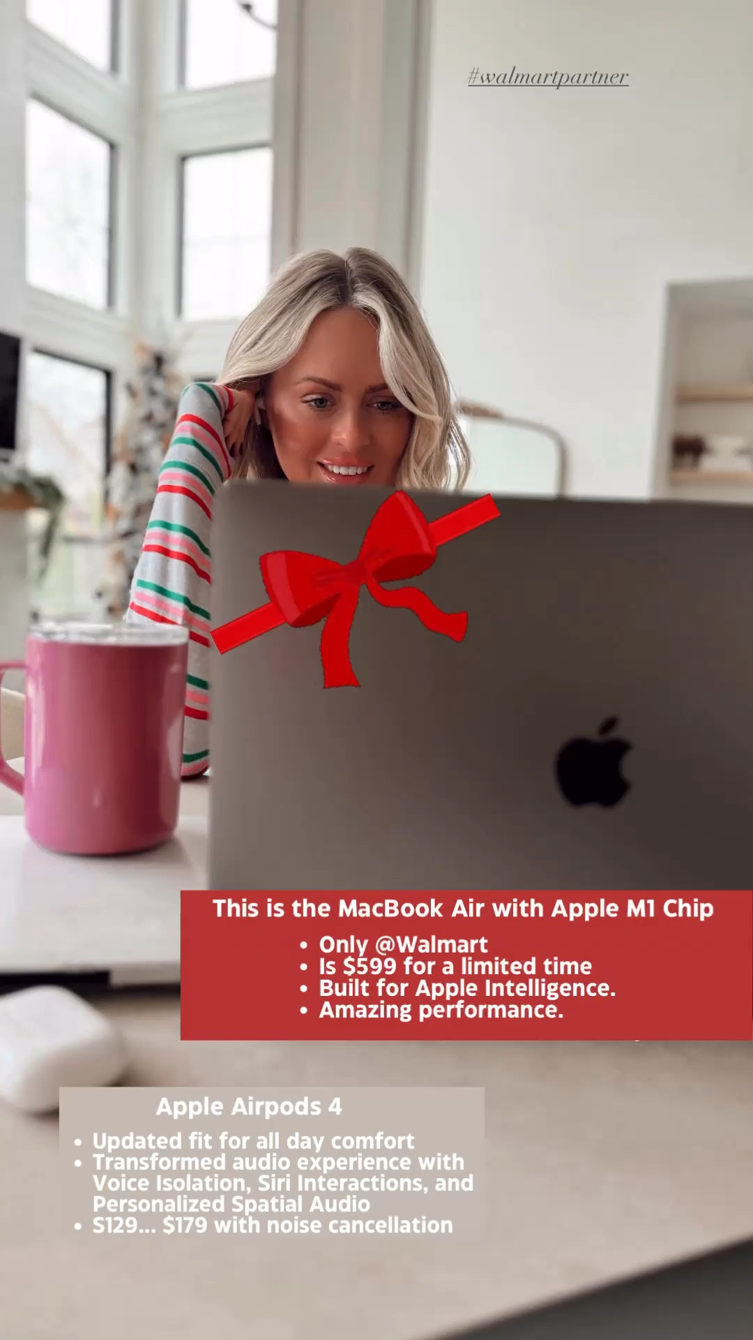 Walmart has the top holiday tech gifts like Apple at amazing prices. 🎁 We got the MacBook Air with M1 chip that is $599 for a limited time! ✨ This is my new one & best price I have seen! 

For the traveler, for the fitness lovers, workaholic, there is a product for everyone. 

@walmart #walmartpartner

Gifts for her. Gifts for him. Tech deals. Apple deals. Walmart deals. MacBook Air. Laptop. 

#LTKSaleAlert #LTKGiftGuide #LTKCyberWeek