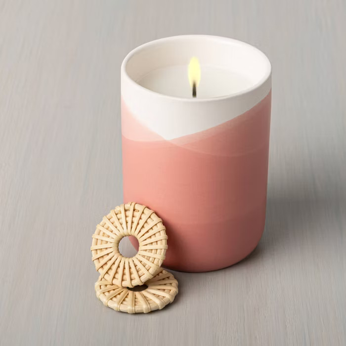 7.76oz Rattan Dipped Ceramic Candle - Hearth & Hand™ with Magnolia | Target