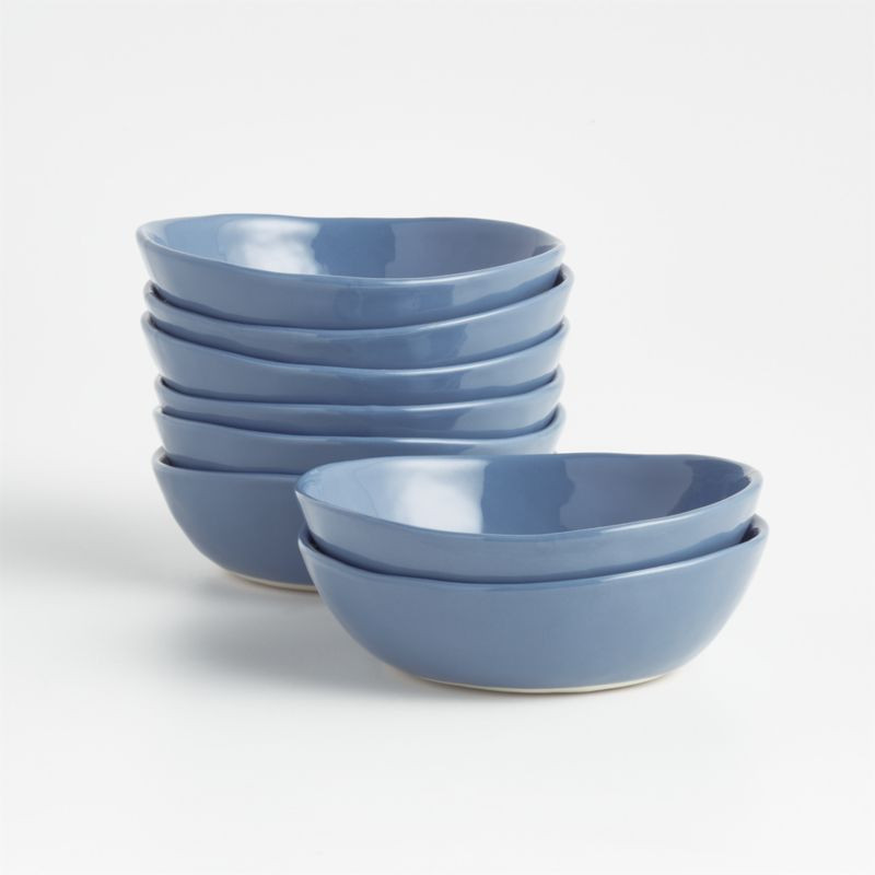 Mercer Denim Blue Ceramic Mini Bowls, Set of 8 + Reviews | Crate & Barrel | Crate & Barrel