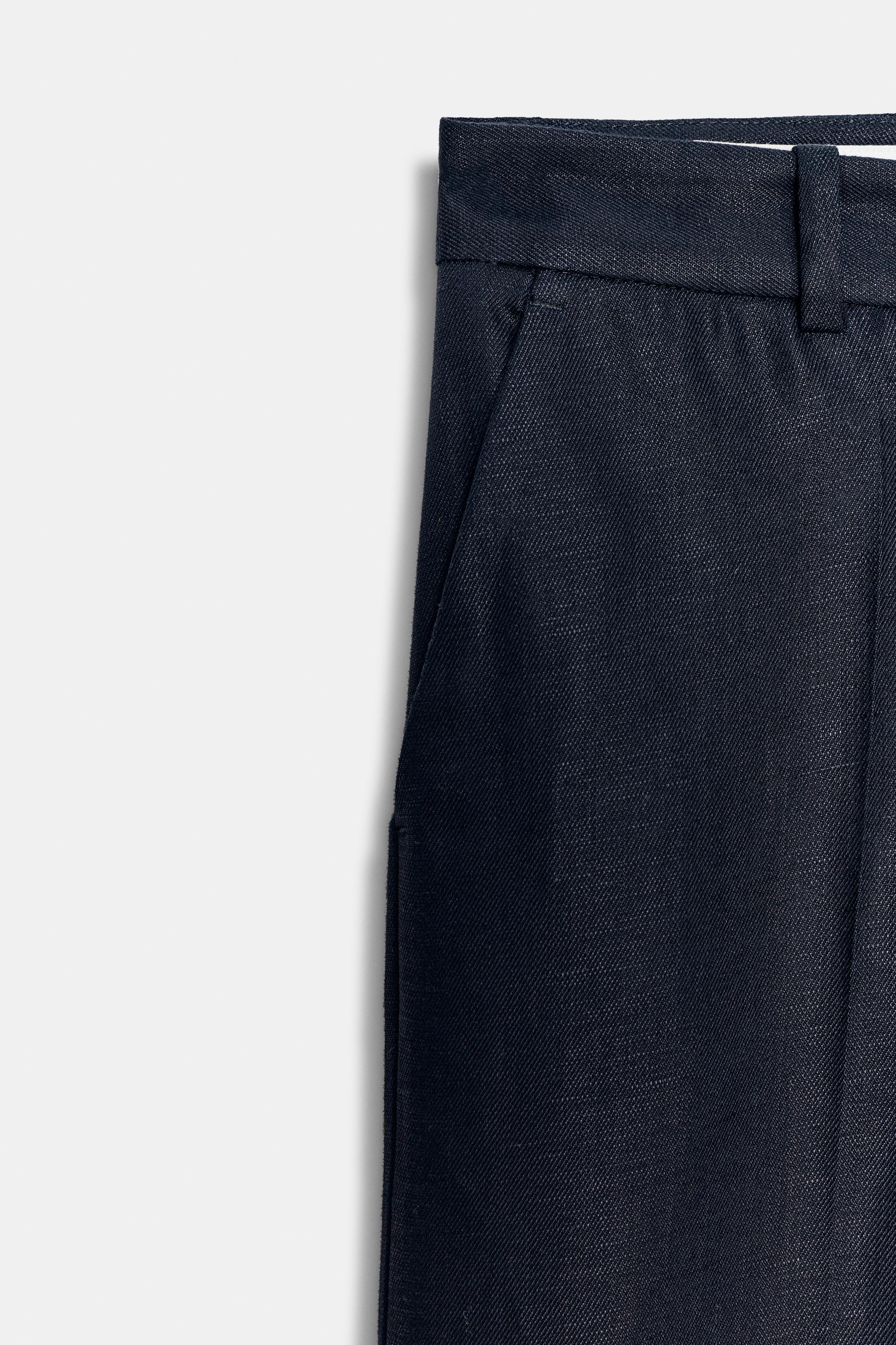 LINEN BLEND STRAIGHT TROUSERS SET | Zara UK