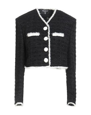 Balmain Woman Jacket Black Size 2 Polyamide, Cotton, Virgin Wool, Viscose | YOOX (US)