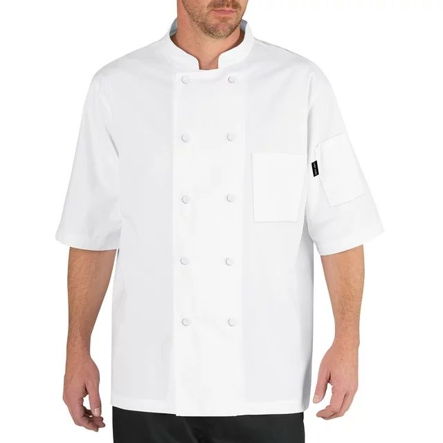 Chef Code Cool Breeze Chef Coat with Short-Sleeves and Mesh Vent Inlay, White, XS | Walmart (US)