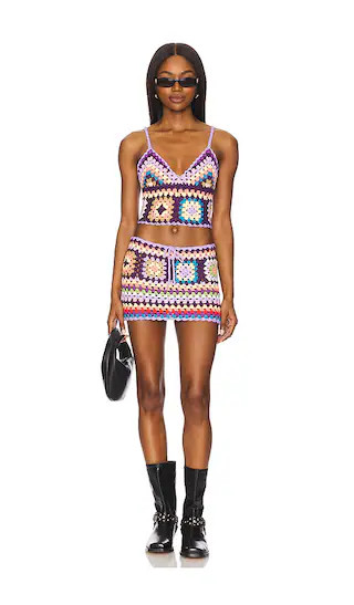 Alcie Crochet Skirt Set in Multi | Revolve Clothing (Global)