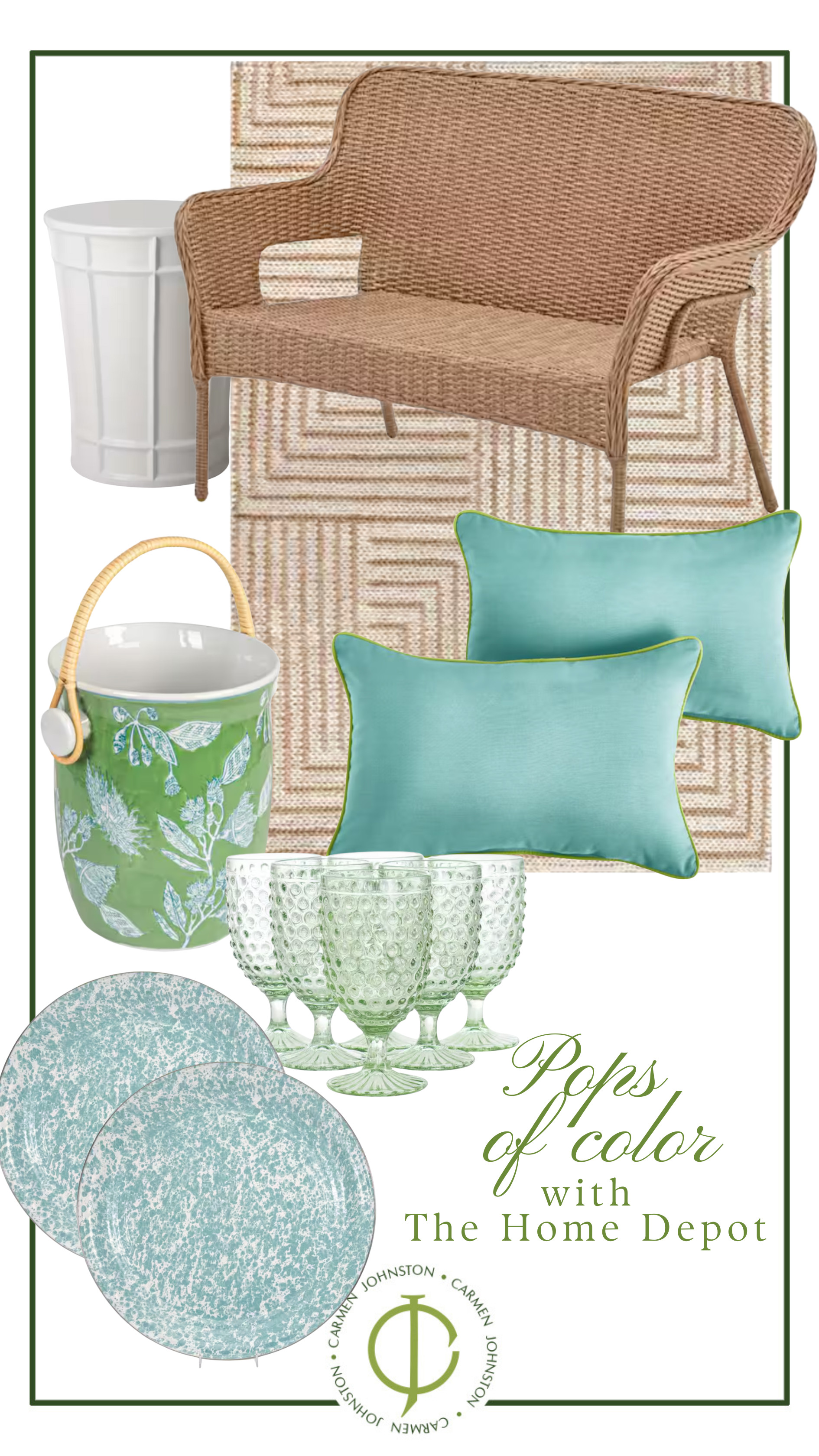 Shades of blue, green, and teal...all at great prices from The Home Depot #homeandgarden #outdoorliving #LTKhome #LTKoutdoor #outdoorfurniture 

 