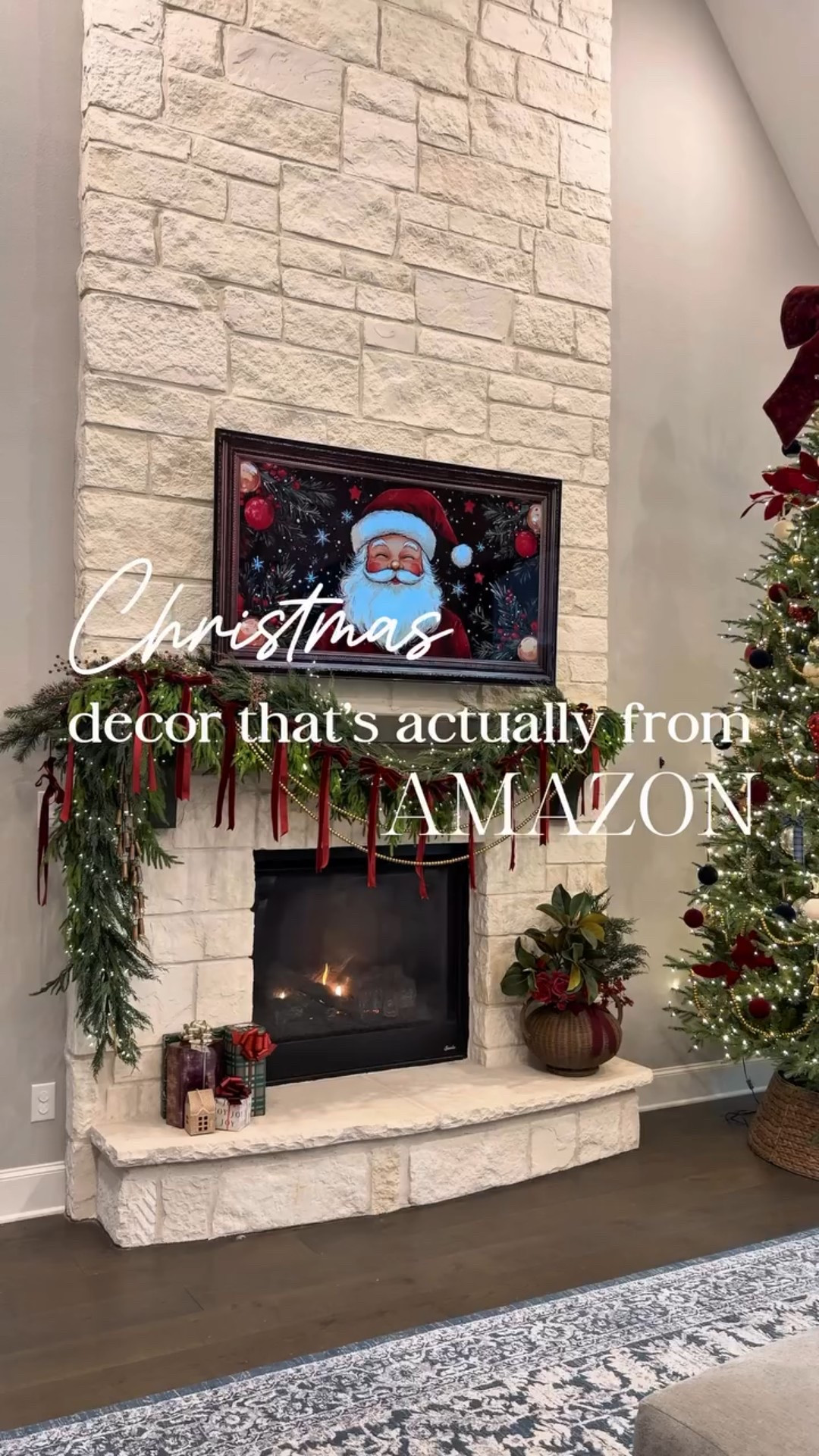 ‼️ Can you believe It’s ALL from Amazon!! 🎄👀

💚 My fireplace mantle is 6’ wide. For our garland I used 2 twinkle lights, 1 1/2 bow garland, 1 stein of beads, and 5 garland pieces. I used cord bundlers and nails to secure everything.

Most of my Christmas ornaments are  from Amazon including: burgundy velvet, navy velvet, champagne silver mercury glass, and deep red mercury glass with velvet bows! 🎄🎁

Happy Holidays!! ❤️💚

#amazonhomedecor Christmas fireplace garland, mantle garland, Christmas kitchen decor, #christmashomedecor Amazon Christmas decor, pottery barn ornaments, Ralph Lauren Christmas, RL Xmas

#LTKHome #LTKSeasonal #LTKHoliday