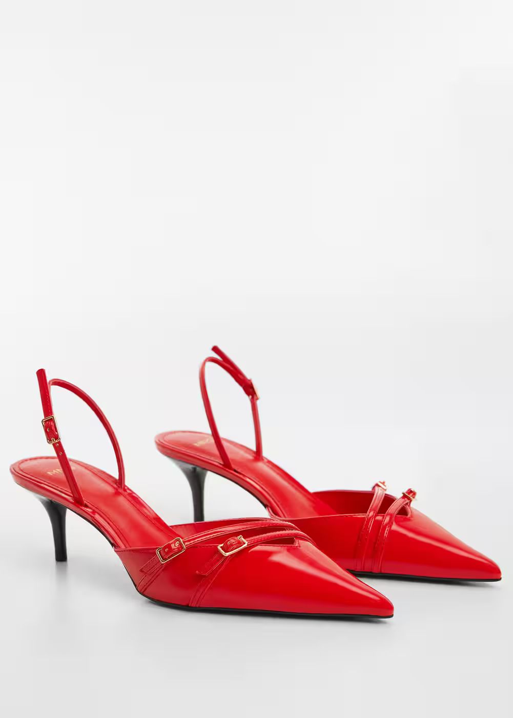 Slingback heeled shoes with buckle | MANGO (US)