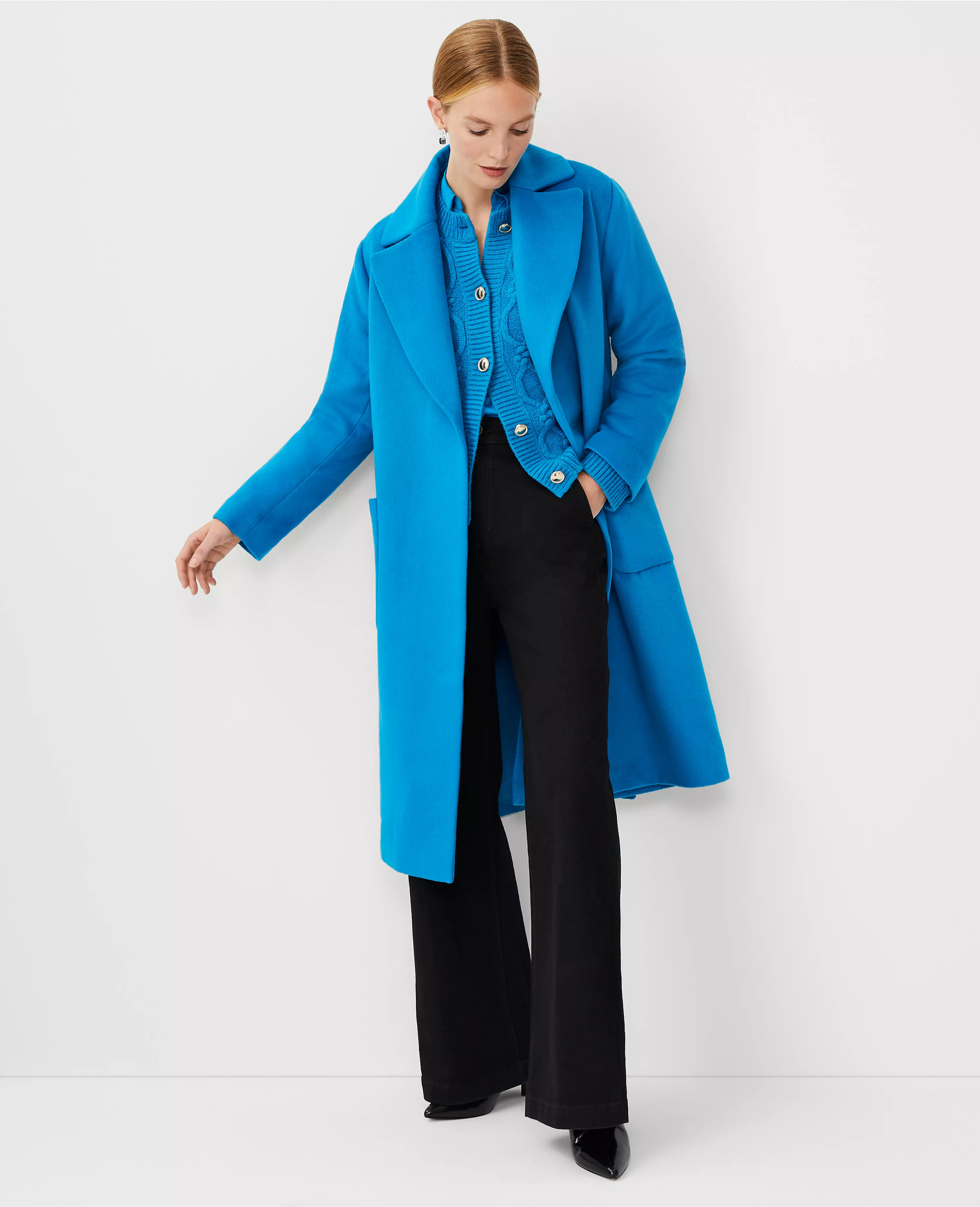 Wool Blend Belted Blanket Coat | Ann Taylor (US)