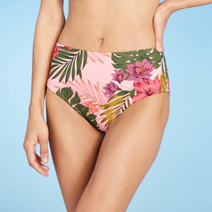 Women's High Coverage Mid-Rise Bikini Bottom - Kona Sol™ Pink | Target