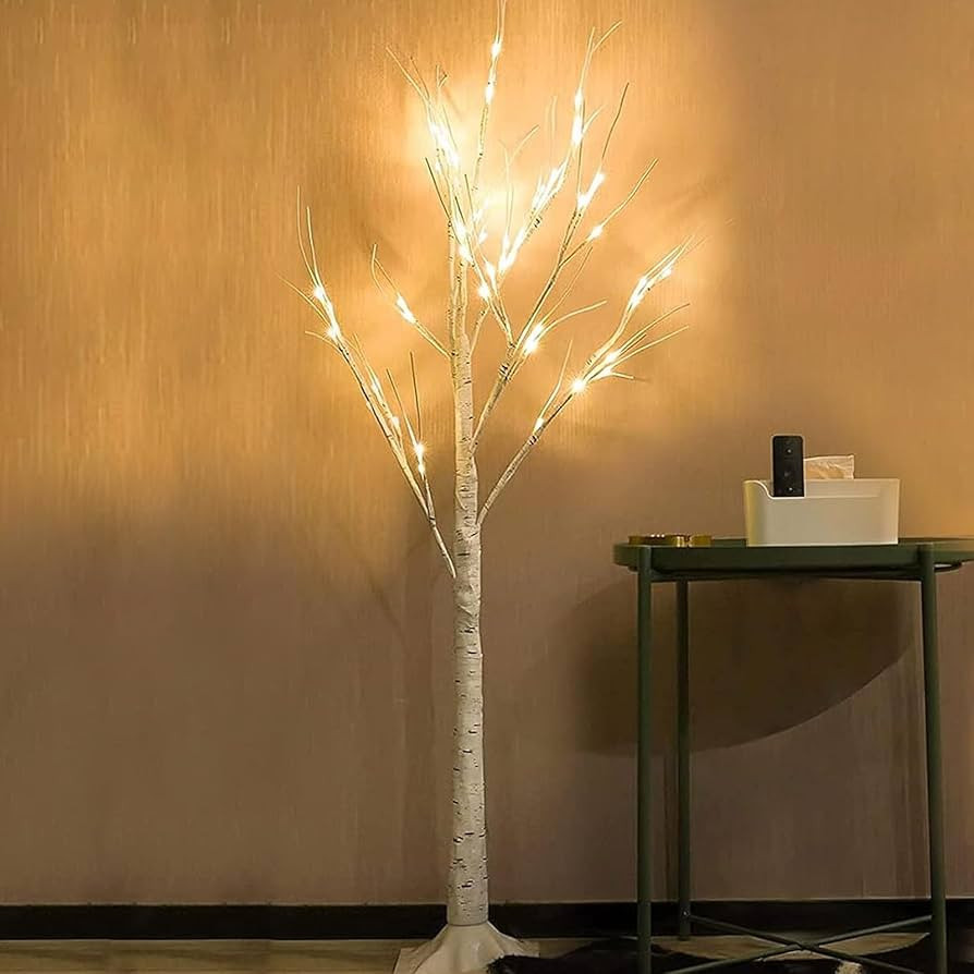 1-Pack 4FT Lighted Birch Tree (Higher Size & Floor Standing), Birch Christmas Tree for Indoor & O... | Amazon (US)