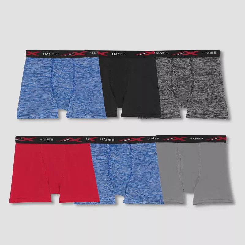 Hanes Boys' 6pk Marled X-Temp Boxer Briefs - Colors May Vary | Target