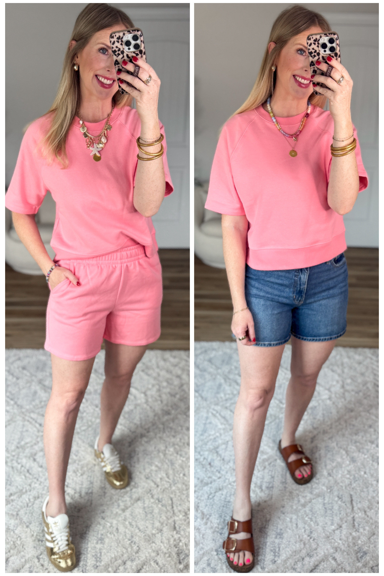 2 ways to style this $11 short sleeve sweatshirt from Walmart! 

#LTKootd #LTKmomlife