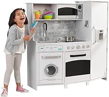 KidKraft Kids Kitchens Playset, White/Black | Amazon (US)