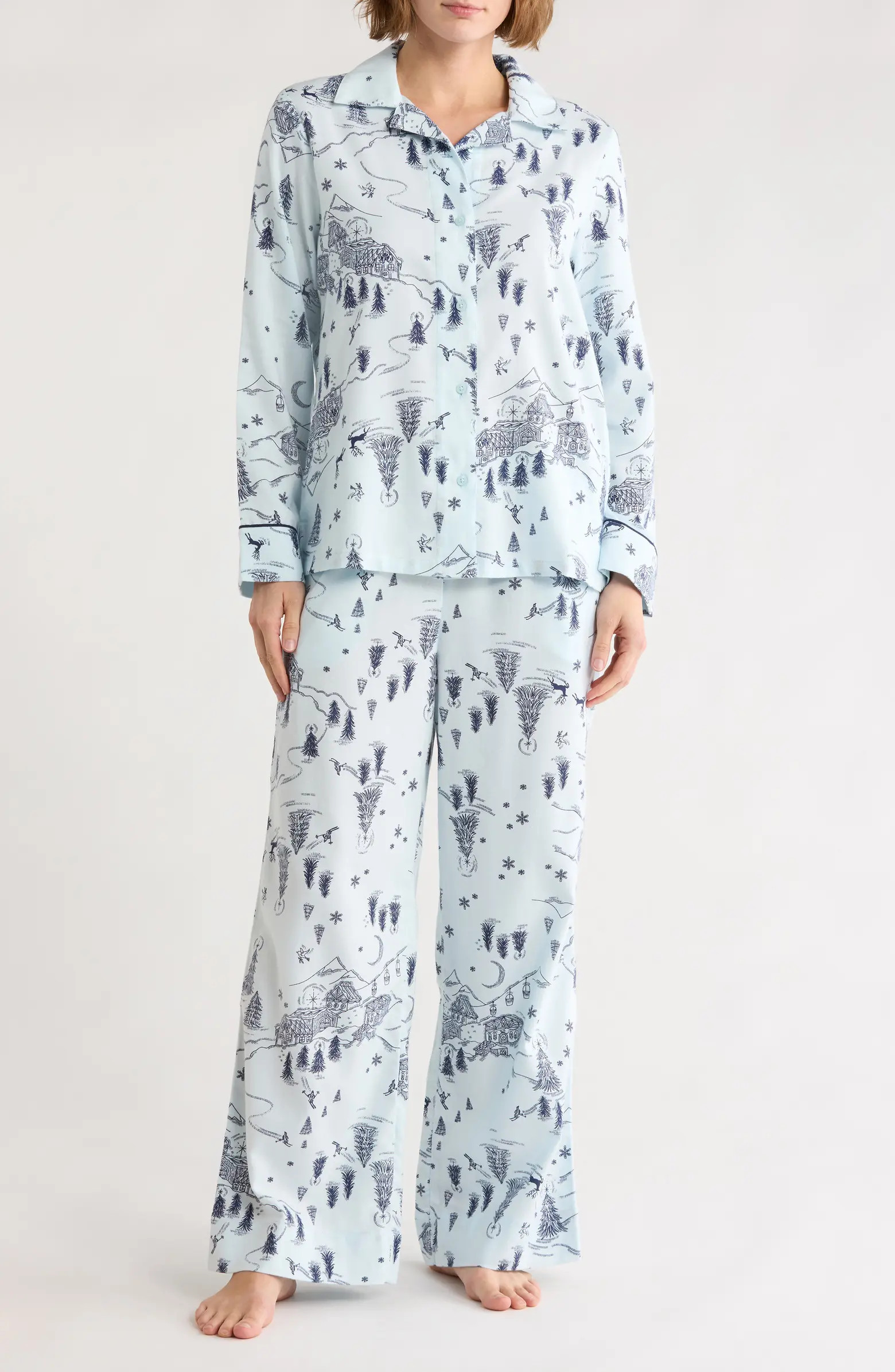 NORDSTROM RACK Printed Flannel Long Sleeve Pajamas | Nordstromrack | Nordstrom Rack