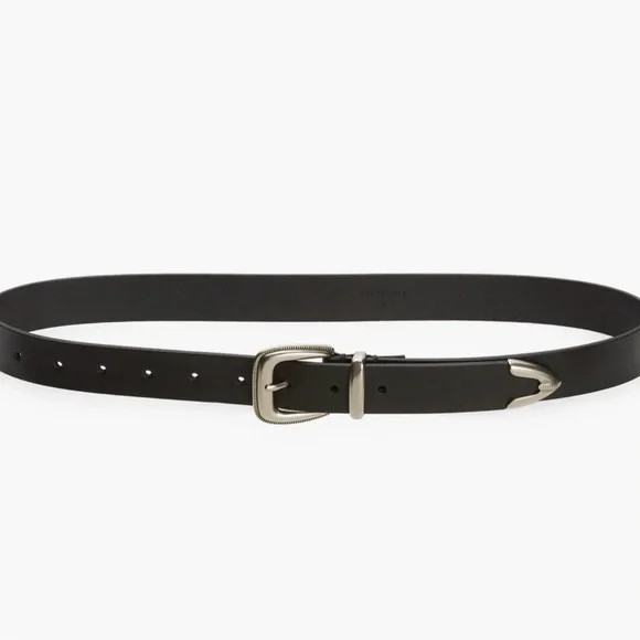 Allsaints western leather belt black/antique nickel small | Poshmark
