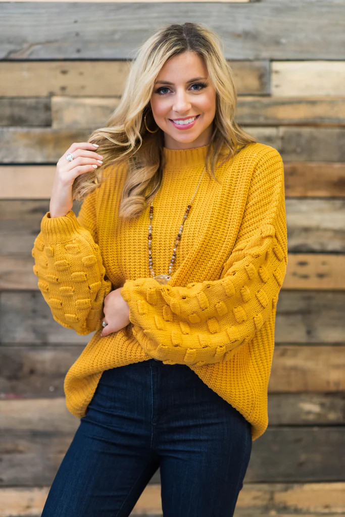Ins And Outs Of Love Mustard Yellow Knit Sweater | The Mint Julep Boutique