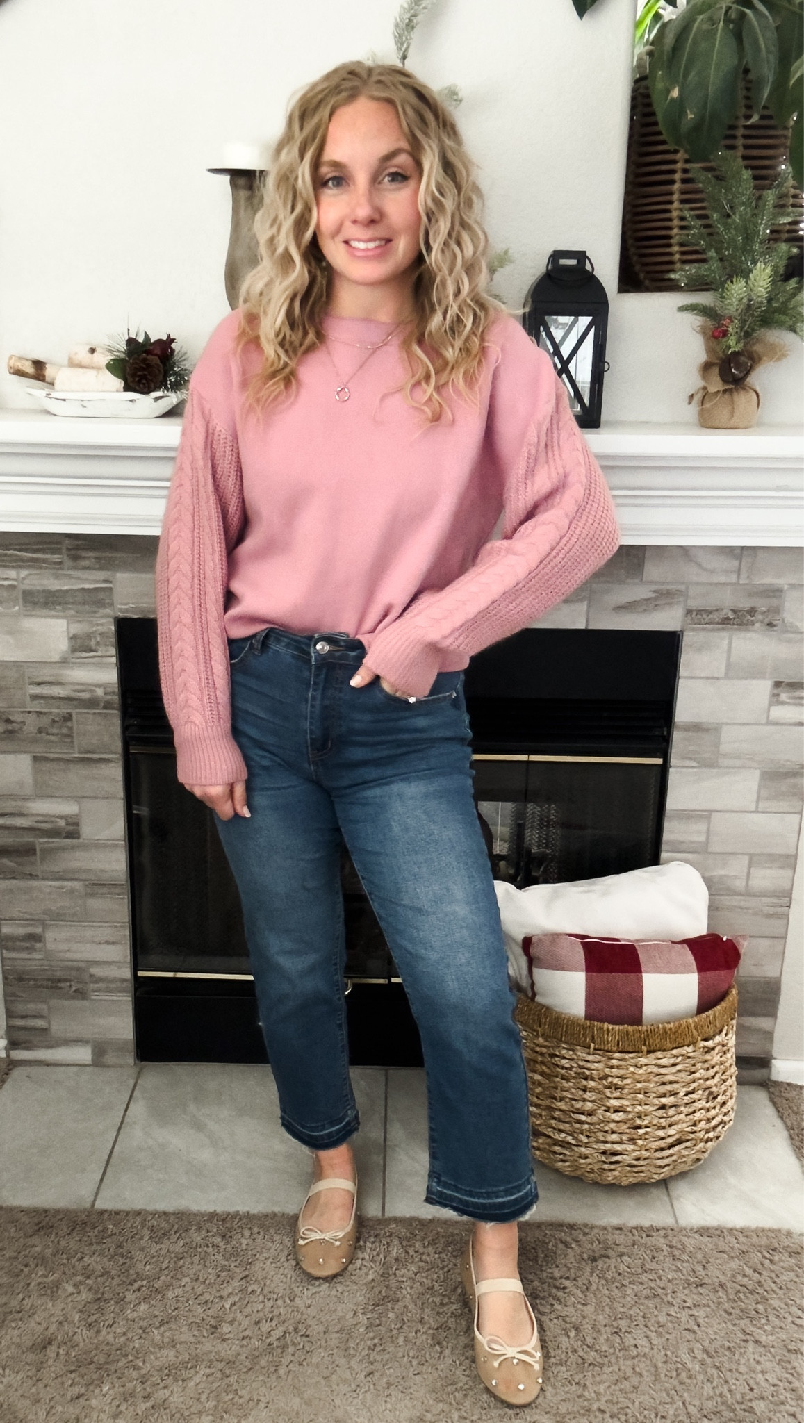 Pink cable knit sweater, on sale! Straight leg jeans run big, I went down a size!





Valentine’s Day sweater
Pink sweater

Winter outfit
Winter fashion
Amazon winter outfits
Trending winter fashion 
 casual winter outfits | winter fashion | size 4-6 | cold weather outfits | winter outfit ideas | layering outfit for the cold| winter fashion 2026 | outfit inspo | outfit ideas | winter outfits amazon  | casual outfit Ideas  | Outfits | Amazon Casual Outfit | Cute casual outfits | Preppy Outfit 

#LTKSaleAlert #LTKPetite #LTKootd