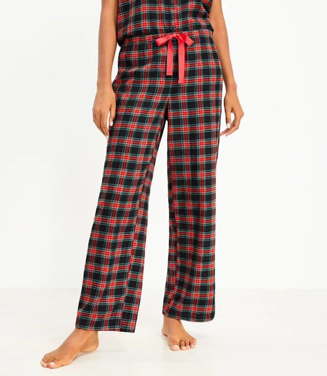 Shimmer Plaid Pajama Pants | LOFT