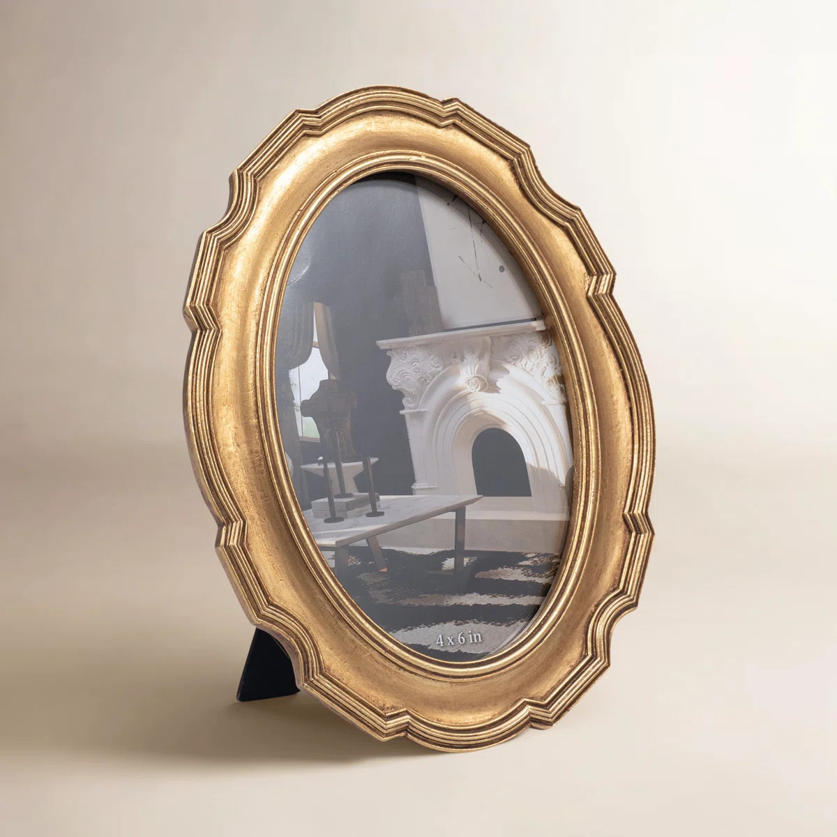 Boho Resin Glass Picture Frame with Metallic Gold Finish - 7" Vintage-Inspired Oval Design for Ho... | Wayfair North America