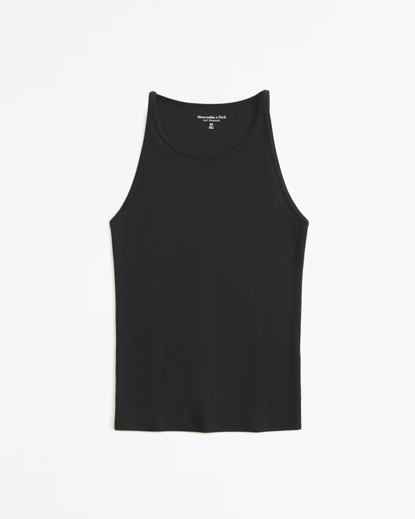 Essential Tuckable High-Neck 90s Rib Tank | Abercrombie & Fitch (US)