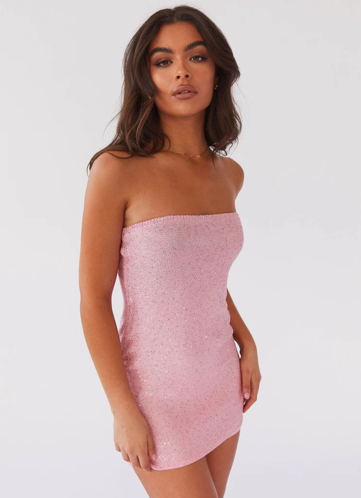 Dance The Night Tube Knit Mini Dress - Pink Dusk | Peppermayo (Global)