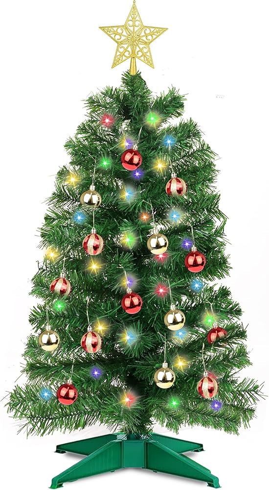 3 Feet Premium Green Christmas Tree 12 Modes Dual Color Change Timer DIY 50 Warm White & Multicol... | Amazon (US)