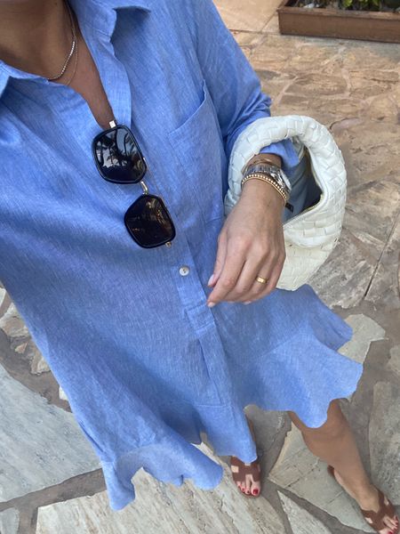 Vacation outfit/ denim dress size xs/ Bottega dupe bag/ Amazon finds 

#LTKitbag #LTKSeasonal #LTKstyletip