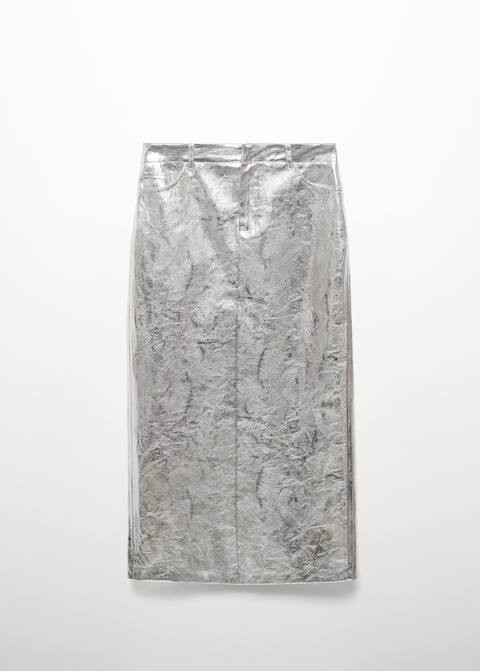 Metallic midi skirt -  Women | Mango USA | MANGO (US)